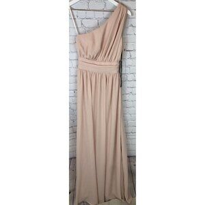 NWT LULUS Womens' Blush/Pale One Shoulder Sleeveless Long Dress Size XS